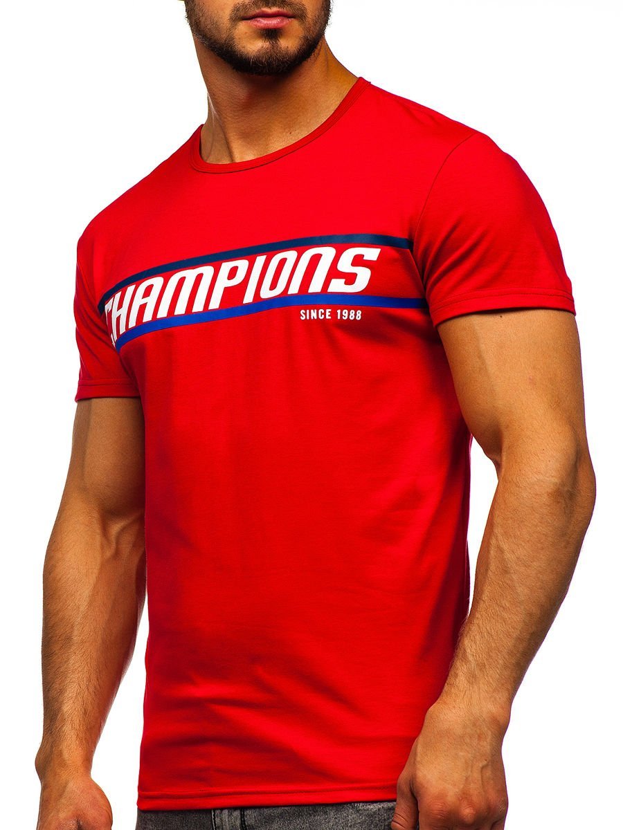 Tricou cu imprimeu roșu bărbați Bolf SS10953