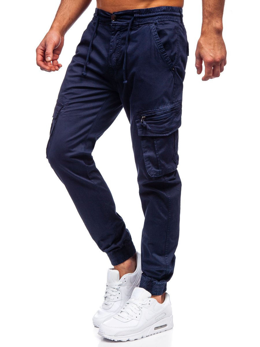 Pantaloni bleumarin joggers cargo Bolf CT6707S0 imagine