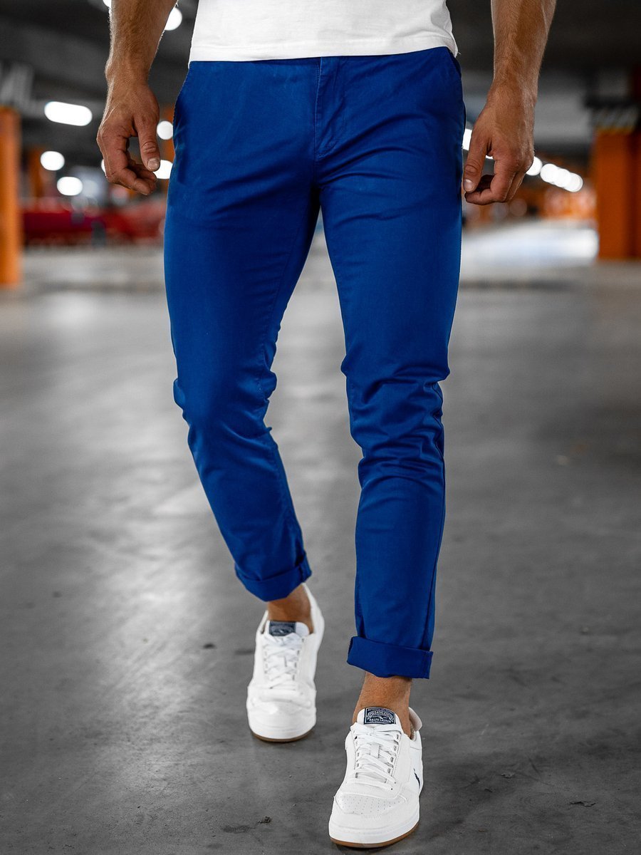 Pantaloni chinos albastru-cobalt Bolf 1146-1 imagine