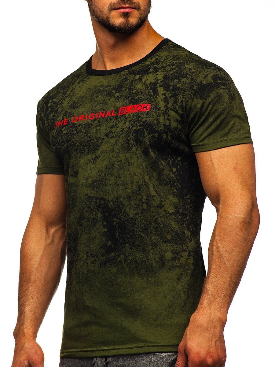 Tricou cu imprimeu verde bărbați Bolf SS11111