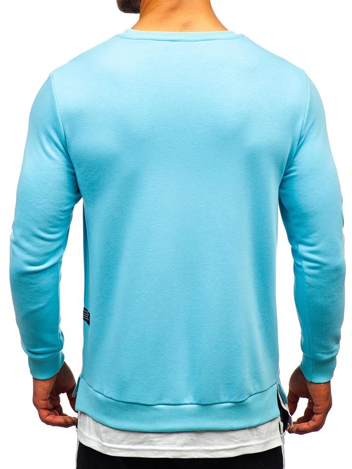 Bluză cu imprimeu bărbați albastru-deschis Bolf 11115