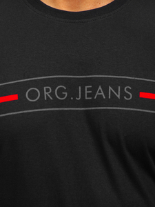 Tricou negru cu imprimeu Bolf 14802