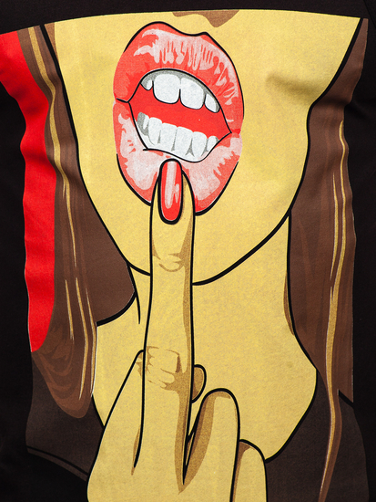 Maiou negru cu imprimeu Bolf 143026