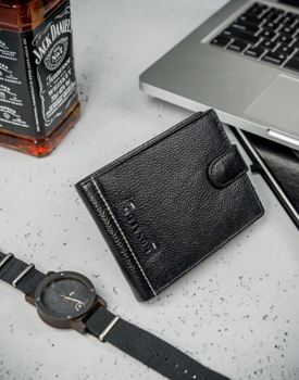 Portofel de piele bărbați negru 3080