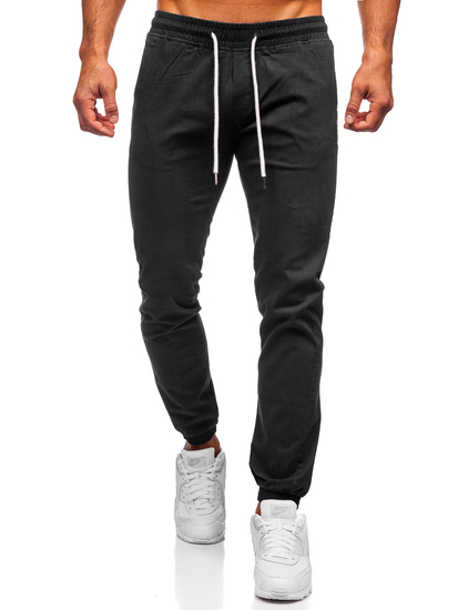 Pantaloni joggers negri Bolf 1145