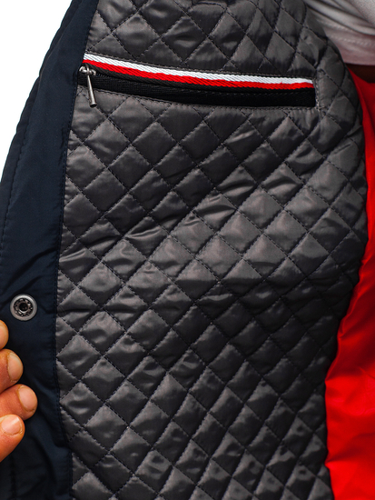 Geacă de iarnă elegantă bleumarin Bolf 1668