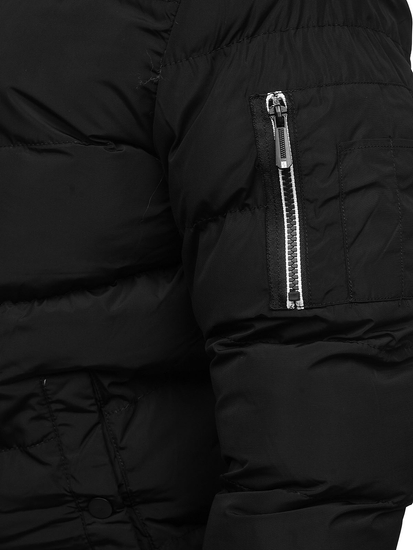 Geacă de iarnă neagră matlasată Bolf 6971