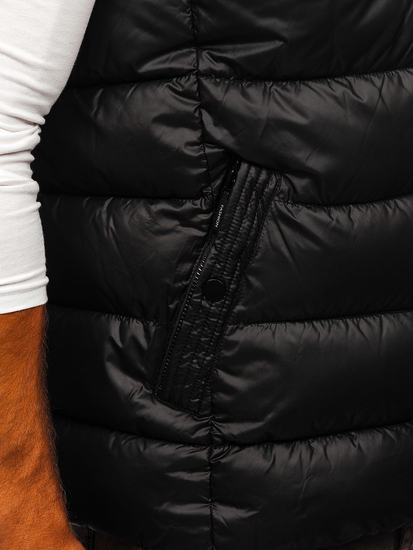 Vestă cu glugă neagră matlasată Bolf 2909