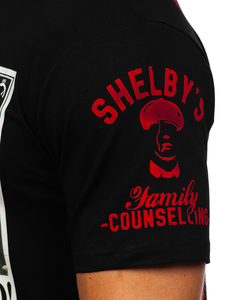 Tricou negru cu aplicații Bolf 2826