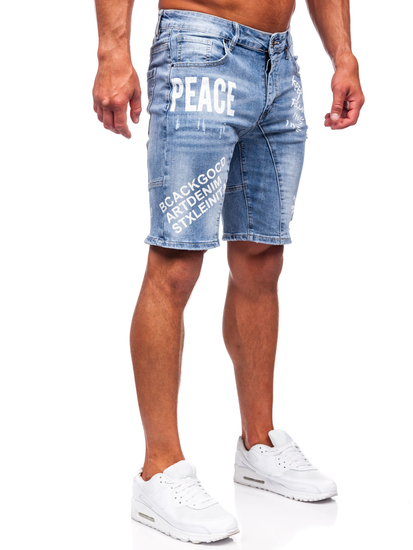 Pantaloni scurți albaștri din denim pentru bărbați Bolf MP0259BC
