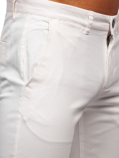 Pantaloni chinos albi bărbati Bolf 1143