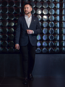 Sacou casual cu imprimeu jet de cerneală pentru bărbați Bolf 24401-1