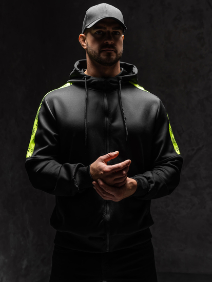 Hanorac  negru cu imprimeu Bolf 27B8120