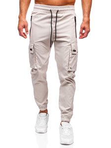 Pantaloni cargo bej Pantaloni de jogging pentru bărbați de la Bolf HSS298