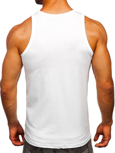 Maiou alb tank top cu imprimeu Bolf 14831