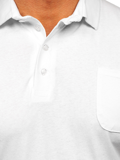 Tricou polo din bumbac alb Bolf 143006