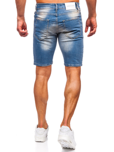 Pantaloni scurți din denim pentru bărbați bleumarin Bolf 0585