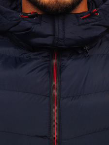 Vestă bleumarin matlasată cu glugă Bolf 6875