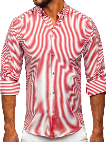Cămașă cu mânecă lungă în dungi pentru bărbați Coral Bolf 22731