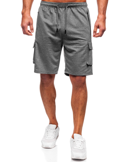 Pantaloni scurți de trening grafit pentru bărbați, pantaloni de luptă, Bolf 8K1501