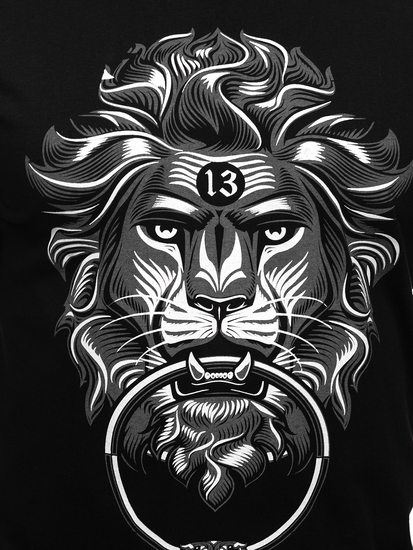 Tricou cu imprimeu negru Bolf 0202