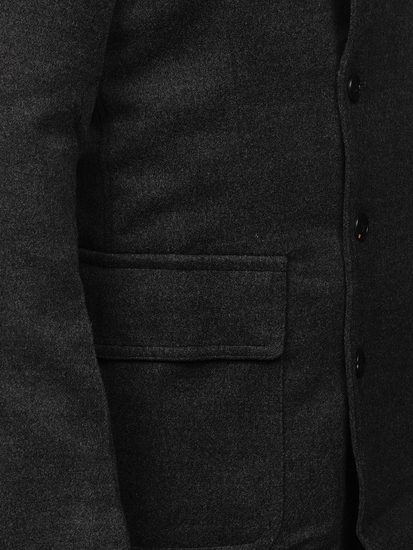 Palton de iarnă grafit cu guler înalt Bolf 1048