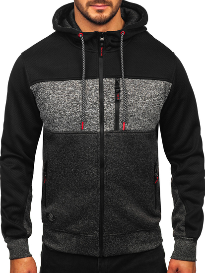 Jachetă antracit pentru bărbați cu glugă Bolf TC1206