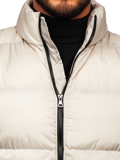 Geacă de iarnă bej matlasată Bolf 0025