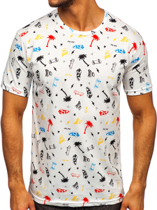 Tricou alb cu imprimeu Bolf 14924