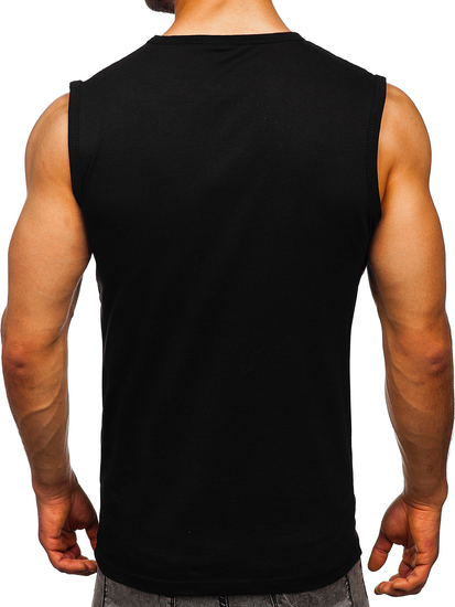 Maiou negru tank top cu imprimeu Bolf 14821