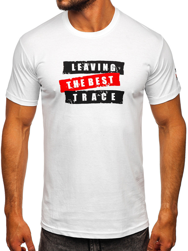 Tricou din bumbac cu imprimeu alb Bolf 14514