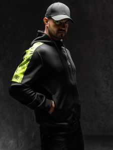 Hanorac  negru cu imprimeu Bolf 27B8120