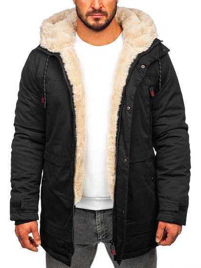 Geacă de iarnă parka neagră Bolf 22M51