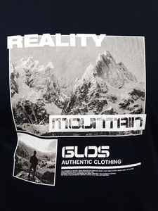 Tricou bărbătesc din bumbac bleumarin cu imprimeu Bolf MPO3461