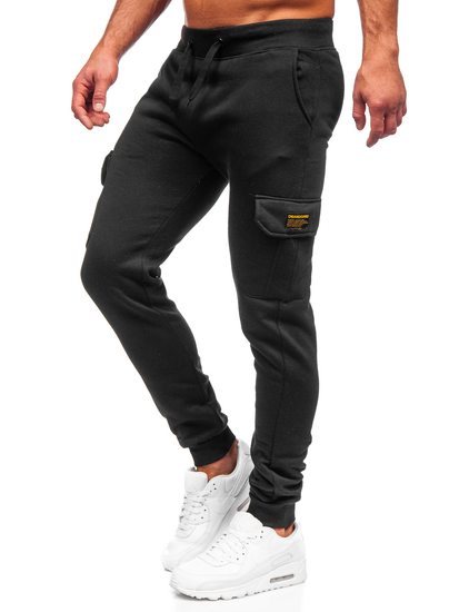 Pantaloni joggers cargo negri Bolf JX8709