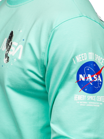 Bluză cu imprimeu verde-mentă Bolf 6476