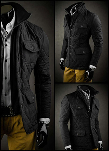 Geacă elegantă neagră matlasată Bolf 802A