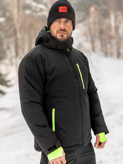 Jachetă neagră pentru sporturi de iarnă pentru bărbați Bolf HH011A