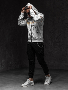 Hanorac alb cu fermoar Bolf 27B8125A1