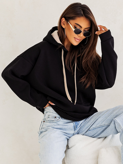 Hanorac termoizolant cu fluture pentru femei negru Bolf 82131