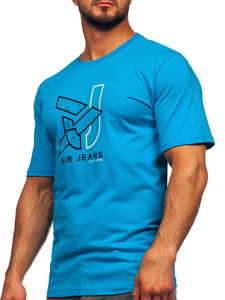 Tricou din bumbac turcoaz Bolf 14769