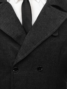 Palton de iarnă grafit cu guler înalt Bolf 1048