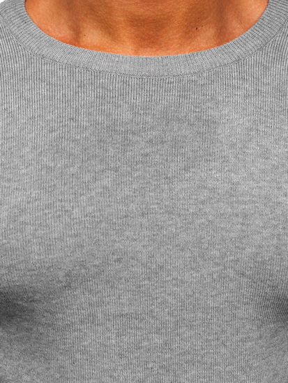 Pulover gri basic Bolf S8506