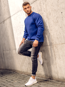 Bluză groasă albastru-aprins Bolf 2001A