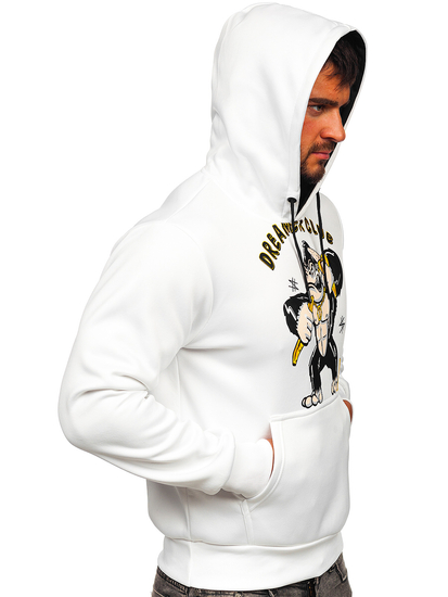 Hanorac alb cu imprimeu Bolf HM563