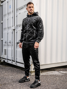 Trening negru din velur pentru bărbați Bolf 3B113A2