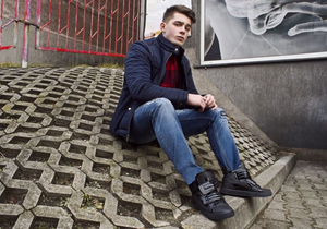 Teniși înalți pentru bărbat negri Bolf 3001