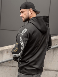 Hanorac cu imprimeu negru 8B999