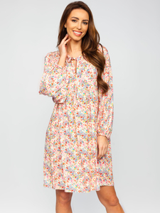 Rochie imprimeu floral bej dame Bolf  3019