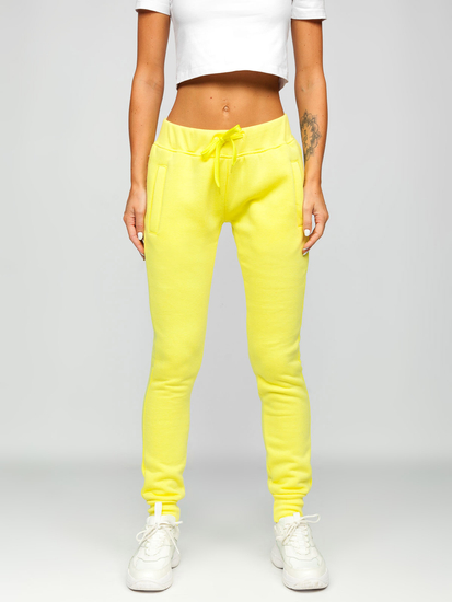 Pantaloni de trening dame galbeni Bolf CK-01